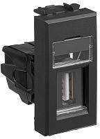 Розетка USB тип А модульная DKC Avanti 1-м. 1 мод. 3000мА черный матовый картинка